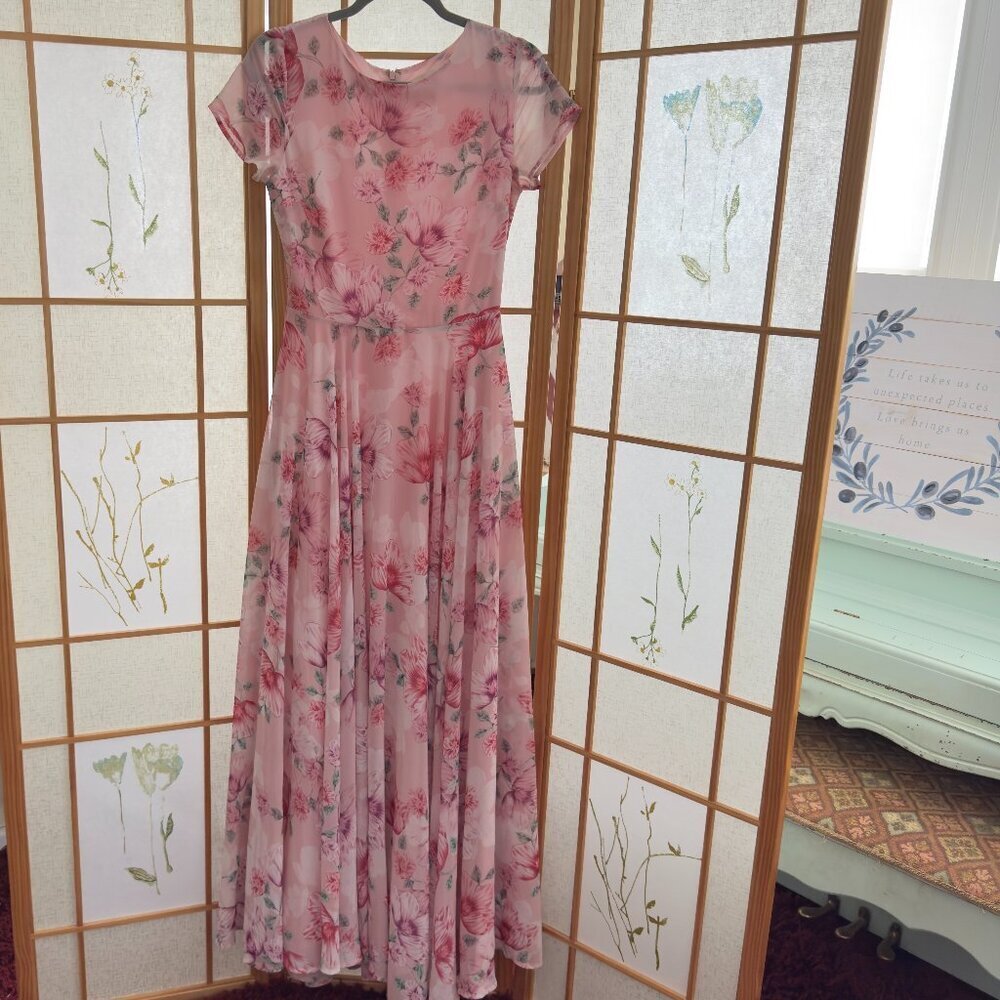 BHLDN Yumi Kim Cherish Maxi Dress S Pink Floral Cottagecore Garden - Picture 2 of 9